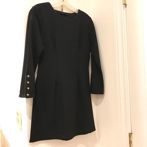 Black Dress gold long sleeve detail